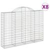 vidaXL Coșuri gabion arcuite 8 buc, 200x30x140/160cm, fier galvanizat