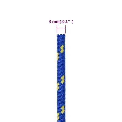 vidaXL Frânghie de barcă, albastru, 3 mm, 250 m, polipropilenă