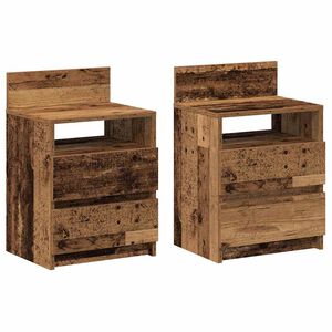 vidaXL Noptiere 2 buc cu 2 sertare Lemn vechi 40x33x60 cm