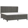 vidaXL Pat box spring cu saltea, gri &icirc;nchis, 200x200 cm, catifea