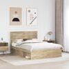 vidaXL Cadru de pat cu headboard Sonoma 140 x 200 cm Lemn de pin masiv