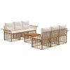 vidaXL Set de canapele de exterior 7 buc. Alb Natural și Crem