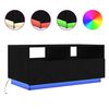 vidaXL Masuta de cafea cu lumini LED Stejar negru 90x49x40 cm