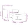 vidaXL Fotoliu canapea cu taburet, crem, 60 cm, material textil