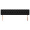 vidaXL Tăblie de pat cu aripioare negru 203x16x78/88 cm textil