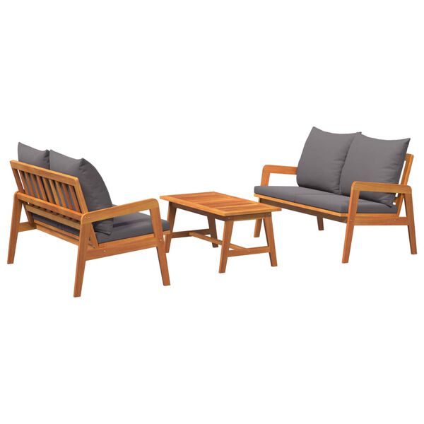 vidaXL Set bistro cu pernă 3 pcs Maro Lemn Solid de Acacia