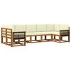 vidaXL Set de canapele de exterior 7 buc. Natural și Crem