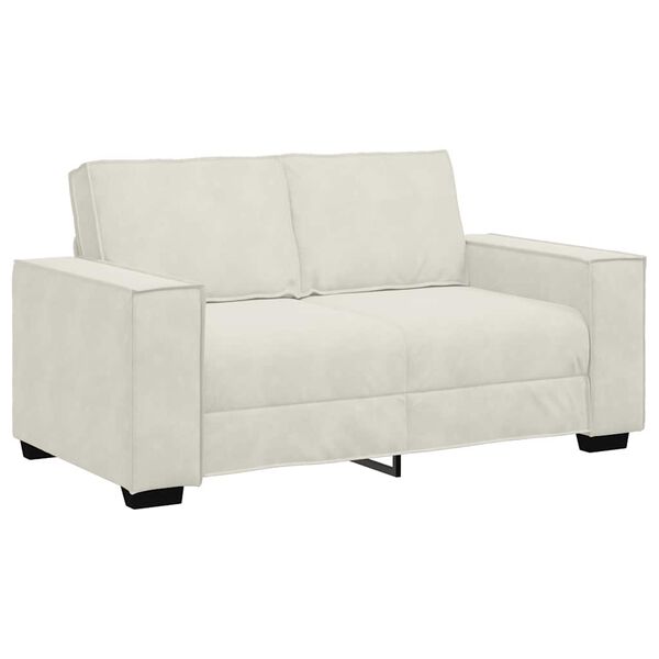 vidaXL Canapea cu 2 locuri, crem, 120 cm, catifea
