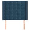vidaXL Tăblie pat cu aripioare albastru &icirc;nchis 93x16x118/128cm catifea
