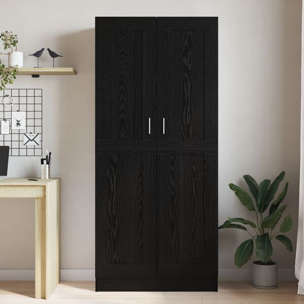 vidaXL Dulap pentru cărți Stejar Negru 82,5 x 30,5 x 185 cm