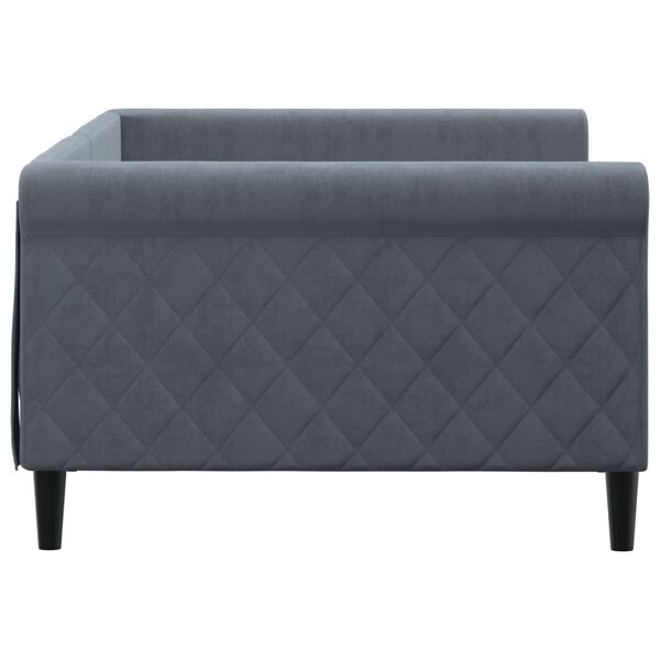 vidaXL Cadru de pat, gri &icirc;nchis, 100x200 cm, catifea