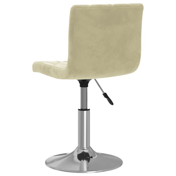 vidaXL Scaun de masă pivotant, crem, catifea (333653)