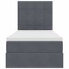 vidaXL Pat cu saltea și spațiu de depozitare Gri &icirc;nchis 100 x 200 cm