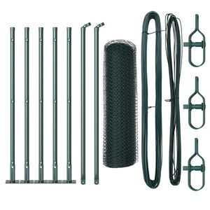 vidaXL St&acirc;lp de gard. Gri 10 x 0,6 m (plasă de 13 mm) Oțel și PVC