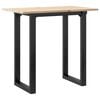 vidaXL Masă bucătărie, cadru O, 80x50x75,5 cm lemn masiv pin și Oţel
