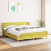 vidaXL Pat box spring cu saltea, verde, 180x200 cm, textil