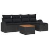 vidaXL Set de canapele pentru grădină 6 buc. Negru Rattan poli
