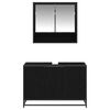 vidaXL Set de mobilier pentru baie 2 pcs Stejar Negru Lemn compozit