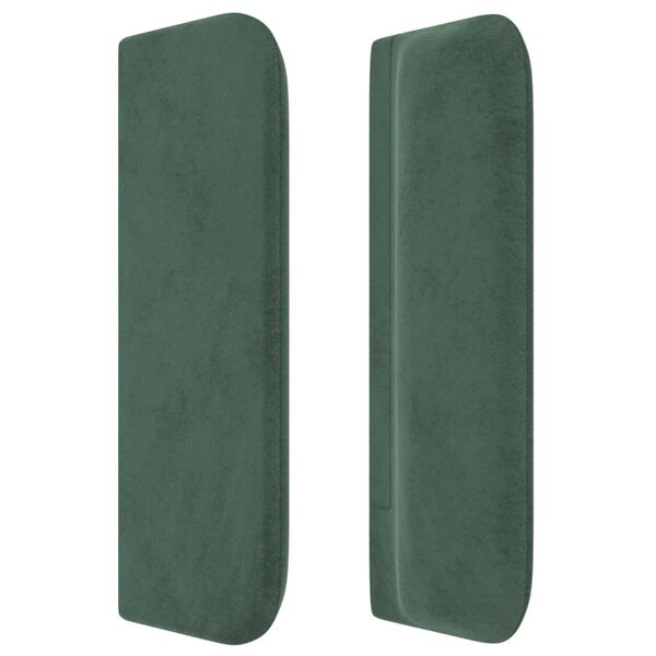 vidaXL Tăblie de pat cu aripioare verde &icirc;nchis 203x16x78/88 cm catifea