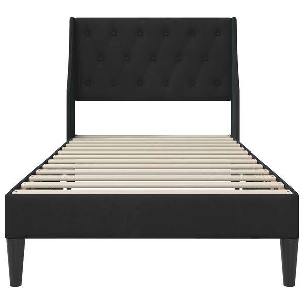 vidaXL Cadru de pat cu headboard Negru 80 x 200 cm Catifea
