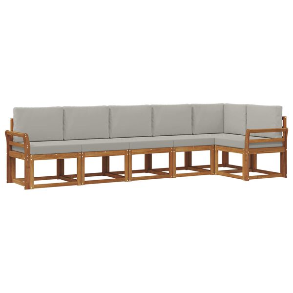 vidaXL Set de canapele de exterior 6 pcs Gri natural și deschis