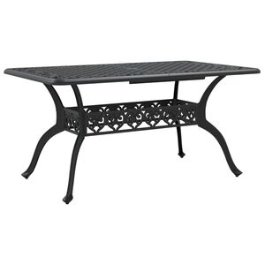 vidaXL Masă de grădină, negru, 150x90x72 cm, aluminiu turnat