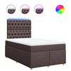 vidaXL Pat box spring cu saltea, maro &icirc;nchis, 120x190 cm, textil