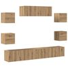 vidaXL Set dulap TV 7 piese montat pe perete Stejar artizanal