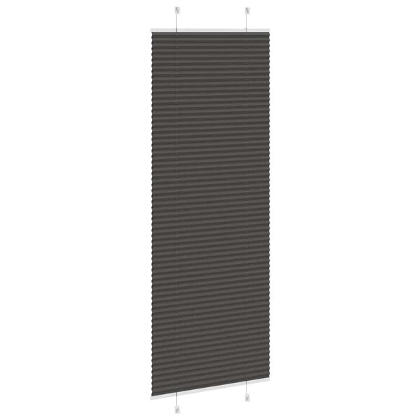 vidaXL Jaluză plisată negru 75x200 cm Lățime țesătură 74,4cm poliester