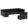 vidaXL Set canapele de grădină, 12 piese, cu perne, negru, poliratan
