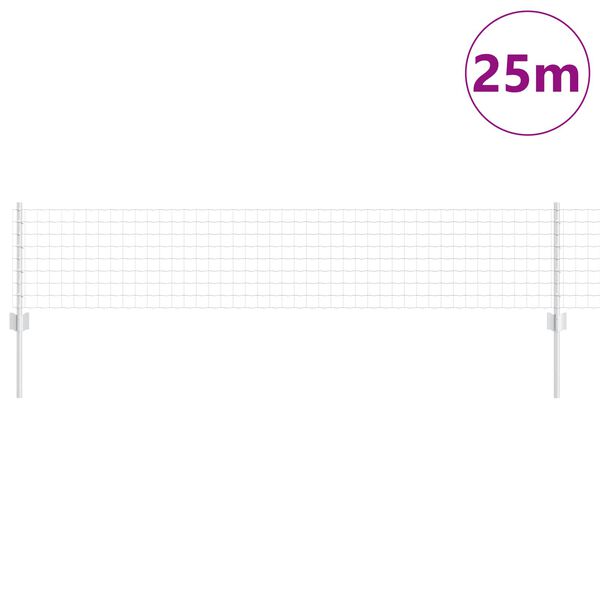 vidaXL Gard cu St&acirc;lp Argintiu 0,4 x 25 m Oțel