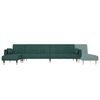 vidaXL Canapea extensibilă în formă de L verde 275x140x70 cm catifea