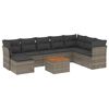 vidaXL Set canapele de grădină, 9 piese, cu perne, gri, poliratan