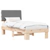vidaXL Cadru de pat cu tăblie tapițată Gri deschis 75 x 190 cm