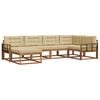 vidaXL Set de canapele de exterior cu pernă 6 pcs Natural și Bej