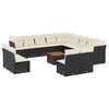 vidaXL Set mobilier de grădină cu perne, 14 piese, negru, poliratan