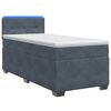 vidaXL Pat box spring cu saltea și LED Gri &icirc;nchis Unic Catifea