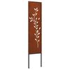 vidaXL Ecran de intimitate pentru grădină Floral Ruginit 32 x 140 cm