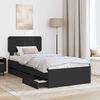 vidaXL Cadru de pat cu headboard Negru 100 x 200 cm Lemn prelucrat