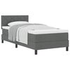 vidaXL Pat cu arcuri cu headboard Gri &icirc;nchis 100 x 200 cm țesătură
