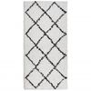 vidaXL Covor pufos "PAMPLONA" fire &icirc;nalte negru/crem modern 100x200 cm