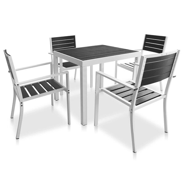 vidaXL Set de Mobilier 5 pcs Negru și Alb