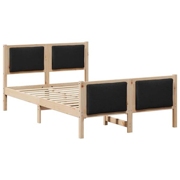 vidaXL Cadru de pat cu headboard Negru 120 x 200 cm țesătură