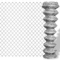 vidaXL Gard legătură din plasă, argintiu, 25 x 1,25 m, oțel galvanizat