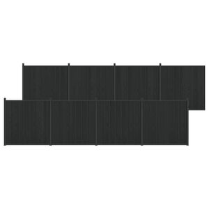 vidaXL Panou de Gardă 8 pcs WPC și Aluminiu Negru