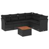 vidaXL Set canapele de grădină cu perne, 7 piese, negru, poliratan