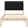 vidaXL Cadru de pat cu tăblie tapițată cu headboard Negru 75 x 190 cm