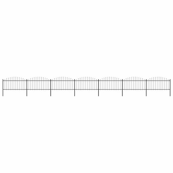 vidaXL Gard de grădină cu v&acirc;rf tip suliță din oțel 1248x150 cm, negru