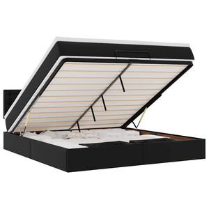 vidaXL Cadru de pat otoman saltea neagră 160x200cm piele artificială