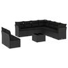 vidaXL Set canapele de grădină cu perne, 10 piese, negru, poliratan